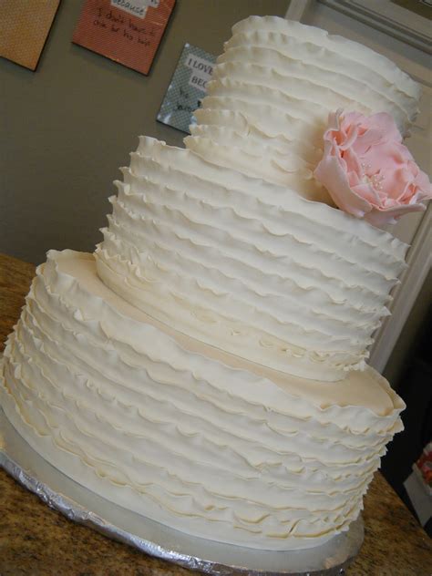 Cassys Cakes Ruffle Wedding Cake