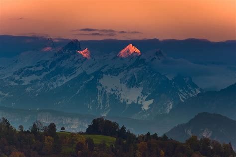 Sunset In The Alps Switzerland 2048×1365 Wallpaperable
