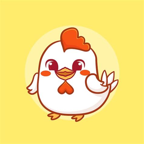 Premium Vector Cute Kawaii Chicken Mascot Character Animals Logo
