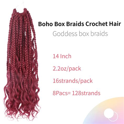 Buy Niseyo 8 Packs Curly Ends Goddess Box Braids Crochet Hair 12 Inch
