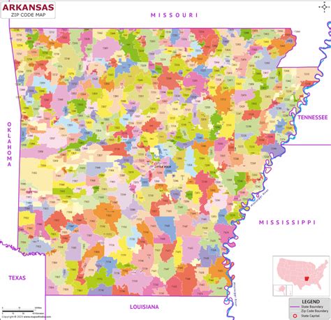Zip Codes List For Arkansas Arkansas Zip Code Map