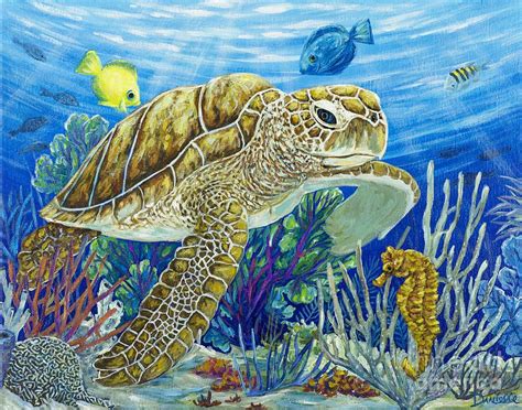 Logging Sea Time By Danielle Perry ~ Sea Turtle Sea Horse Tropical Fish