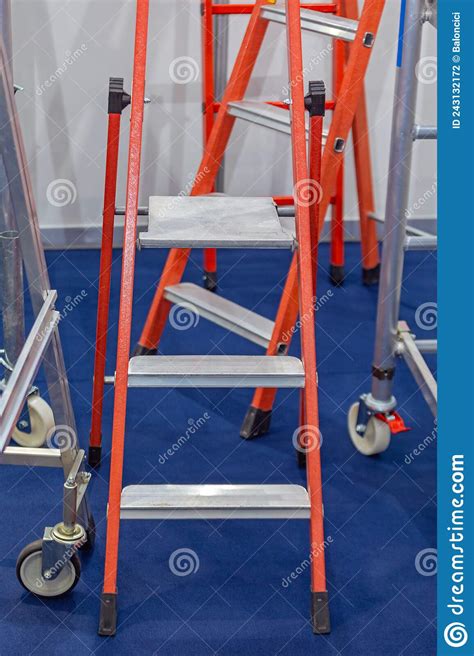 Metal Step Ladder Storage Stock Photo Image Of Strong 243132172