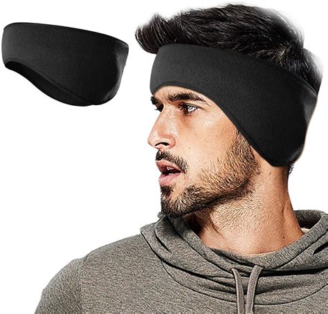 Lauzq Fleece Ear Warmersmuffs Headband For Men And Women And A Black
