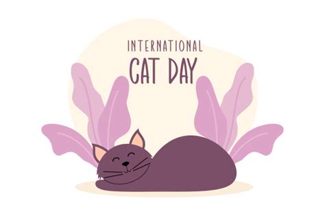 Flat International Cat Day Background Graphic By 2qnah · Creative Fabrica