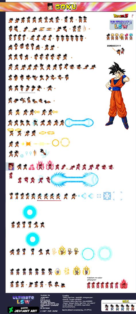 Dbz Goku Ultimatelsw Sprite Sheet By 2ruffles By 2ruffles On Deviantart