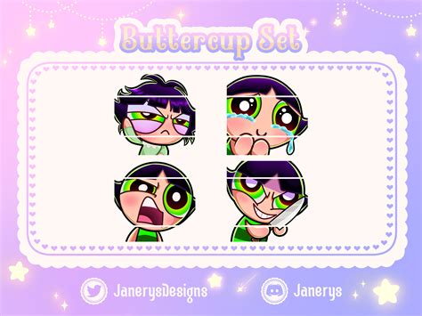 Cute Powerpuff Girls Emotes For Twitch Youtube Buttercup Etsy