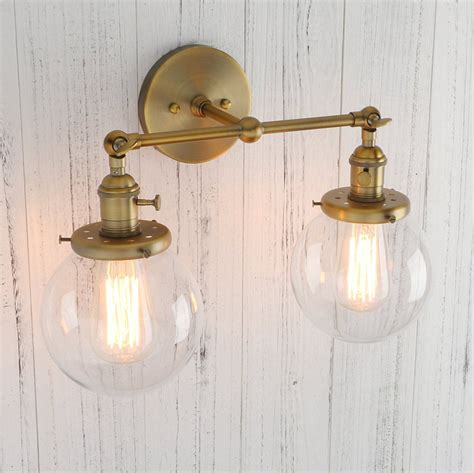 Permo Double Sconce Vintage Industrial Antique 2 Lights Wall Sconces