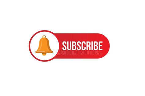 Red Subscribe Button With Bell Icon Stock Vector Illustration Of