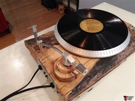 Custom Turntable Vinyl Record Player With Live Edge Solid Wood 2 Thick