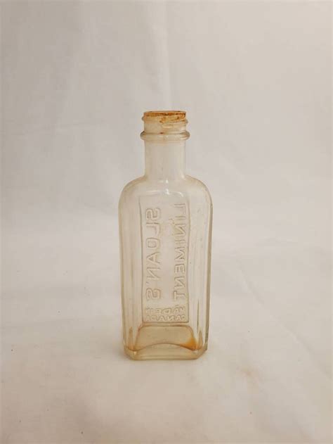 Vintage Sloan S Liniment Glass Bottle Empty Etsy