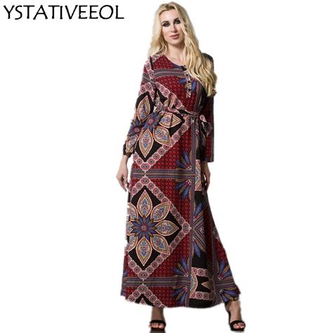 Muslim Kaftan Maxi Long Sleeve Long Dress Moroccan Clothing Islamic