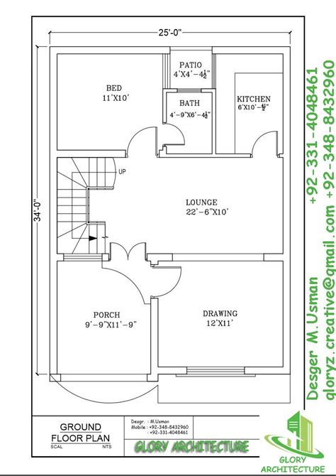 House plans cad blocks fo format dwg. 4 marla house plan | 20x30 house plans, 2bhk house plan ...