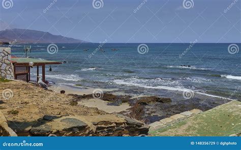 Scenic Landscape On The Island Of Lanzarote In The Atlantic Ocean Stock