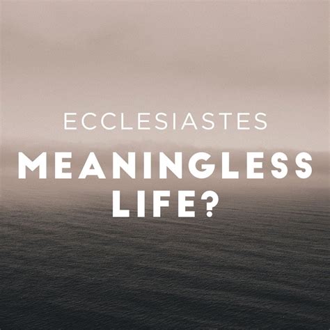 Ecclesiastes Meaningless Life Realfaith