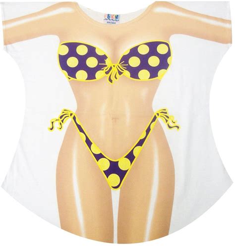 Amazon Com Polka Dots Bikini Cover Up T Shirt Lady S Fun Wear Clothing Bikini T Shirt