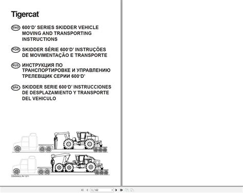 Tigercat Carrier S630D 630S0101 630S1000 Operator Manual