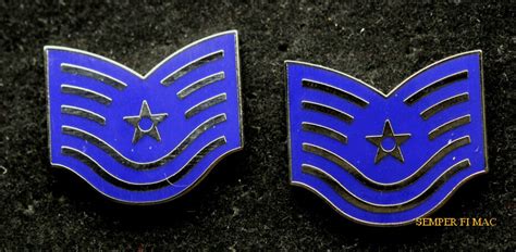 2 Technical Sergeant E 6 Rank Hat Lapel Pin Us Air Force Insignia