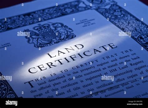 Uk Land Registry Land Certificate Property Document Stock Photo Alamy