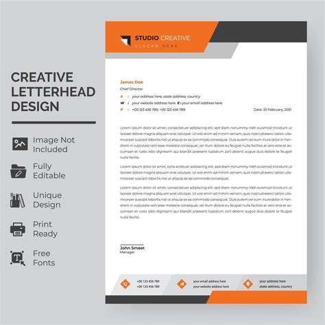 download orange and gray geometric banner letterhead template for free letterhead letterhead