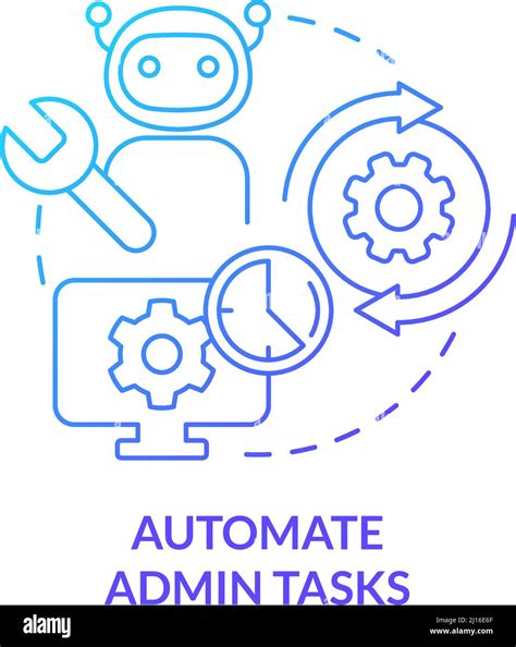 Automate Admin Tasks Blue Gradient Concept Icon Stock Vector Image