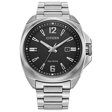 Citizen Eco Drive Black Dial Stainless Steel Men Watch Aw1720 51e Ebay