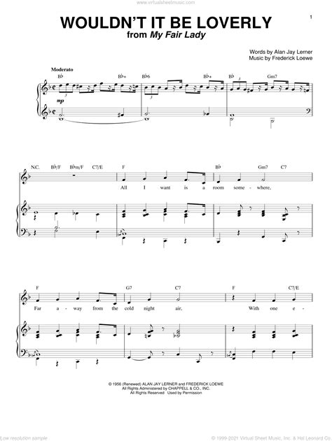 Wouldnt It Be Loverly Sheet Music For Voice And Piano Pdf