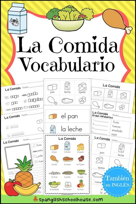 La Comida Vocabulario Spanish Food Vocabulary Spanish Lessons For