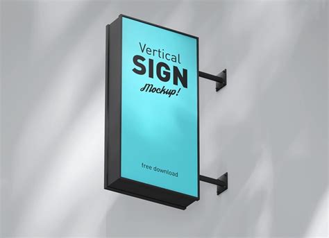 Vertical Rectangle Street Sign Mockup Free Psd Templates