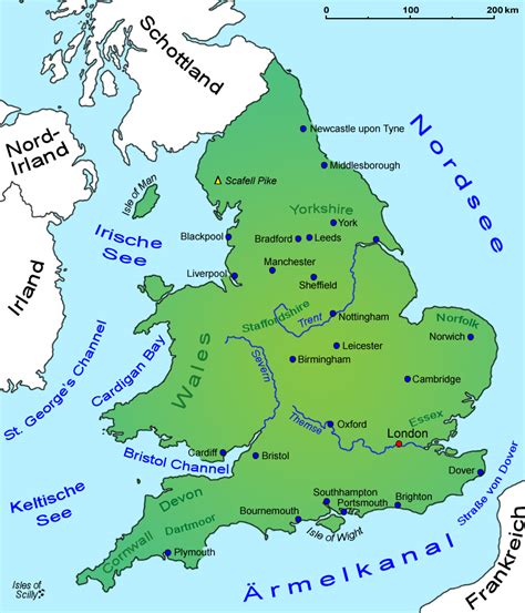 England Landkarte Geografie Länder England Goruma