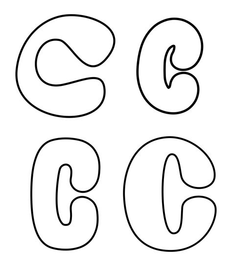 C Bubble Letters Colouring Pages