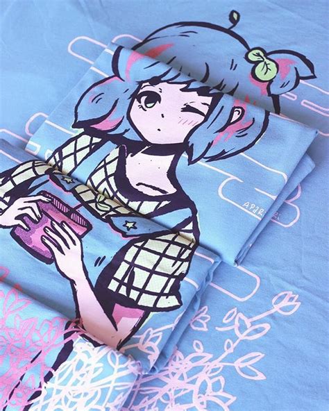 Apari Apariart T Shirt Pastel Blue Aesthetic Outfit Cute Anime Plant