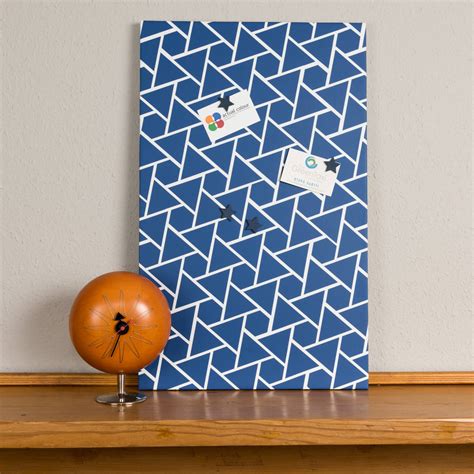 Blue Geometric Magnetic Notice Board By The Magnetic Noticeboard