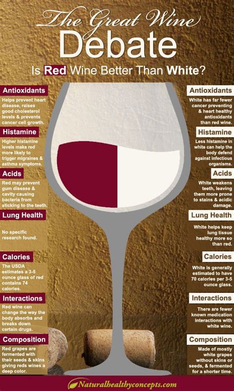 the great wine debate red or white [infographic] healthy concepts
