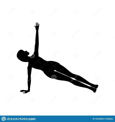 Side Plank Exercise Workout Silhouette Stock Vector Illustration Of