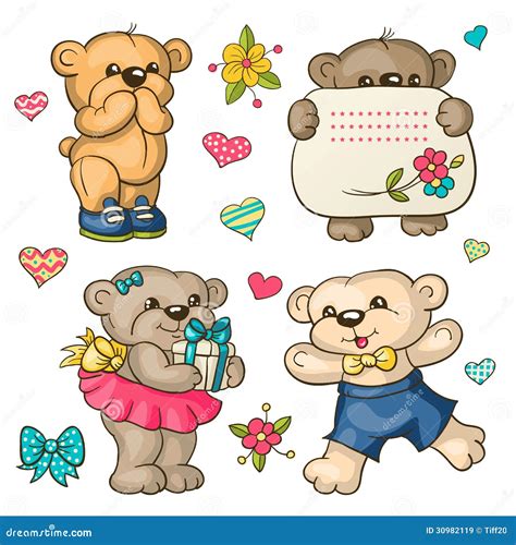 Teddy Bears Stock Vector Illustration Of Cheerful Animals 30982119