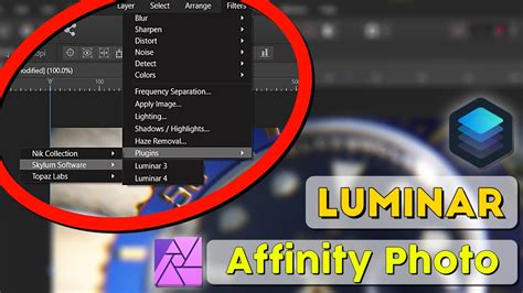 How To Use Luminar 3luminar 4 As Plugin In Affinity Photo Youtube