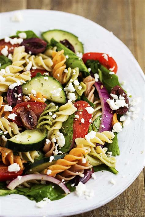 Look for my recipes for balsamic vinaigrette and creamy orange soy dressings on this site. Greek Spinach Pasta Salad | The Recipe Critic