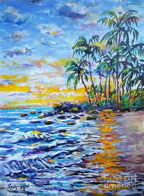 Indonesian Sunset Painting By Lou Ann Bagnall Fine Art America