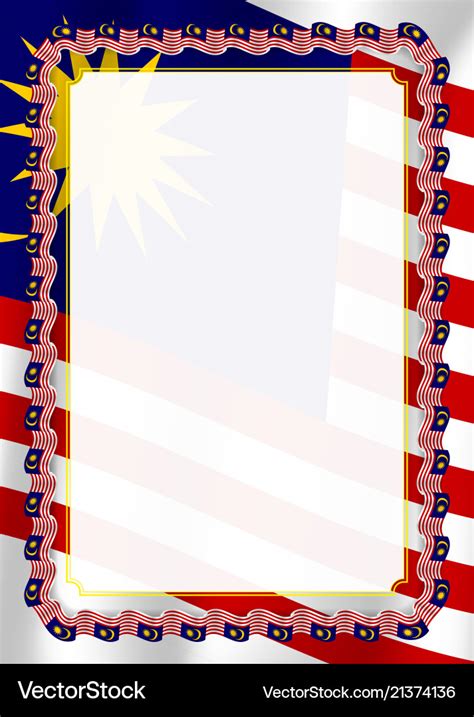 Frame And Border Of Ribbon With Malaysia Flag Vector Image