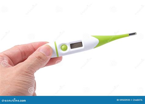 Hand Holding Digital Thermometer Stock Image Image Of Medicine