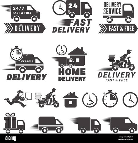 Logos Set Of Fast Delivery Service Vector Labels Isolate On White