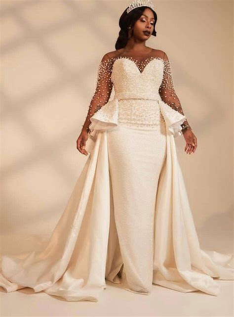 Egyptian bride white and silver embroidery wedding gown. African white wedding dress with cape/African cape dress ...
