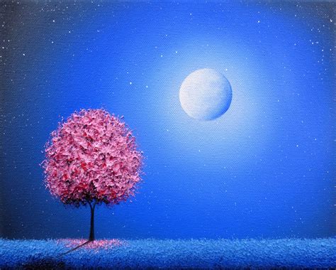 Original Oil Painting Cherry Blossom Tree Painting Pink