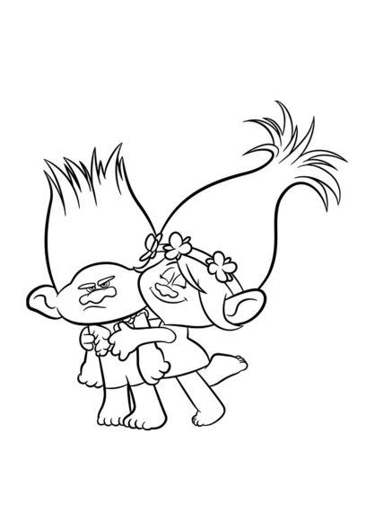Mewarnai gambar polos Kleurplaat Trolls Poppy En