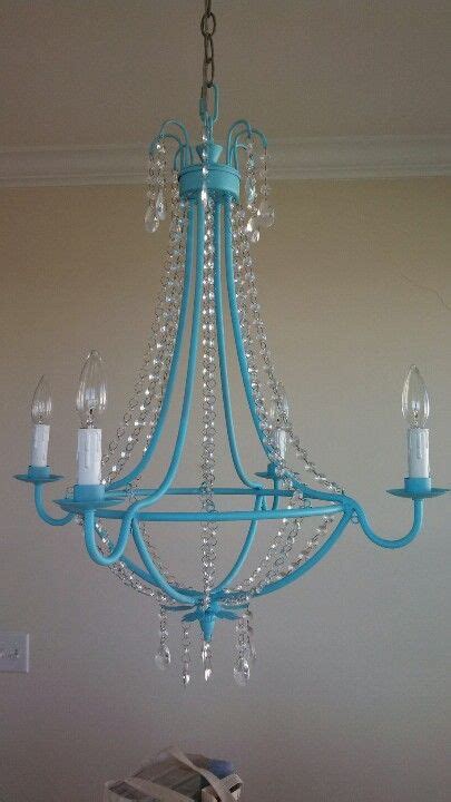 Painted A Chandelier From Shades Of Light Love Turquoise Coastal