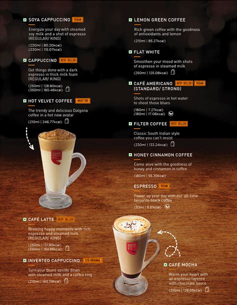 Ccd Menu Foods And Beverages Café Coffee Day