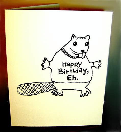 A Beaver Wishes You A Happy Birthday Eh Handmade By Buttonempire