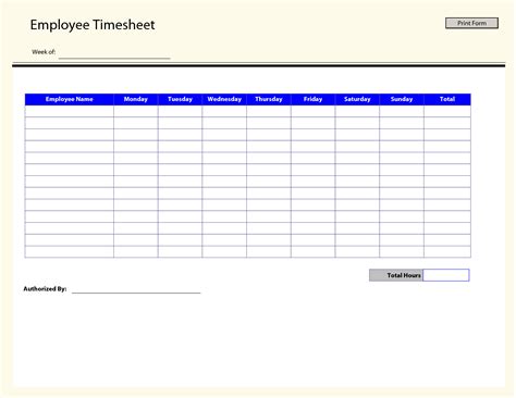 printable time sheets  printable employee timesheets employee