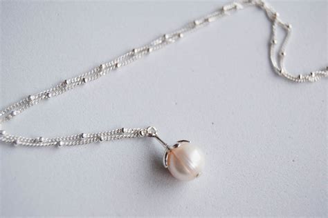 Pearl Necklace Freshwater Pearl Necklace Pearl Anniversary Pearl